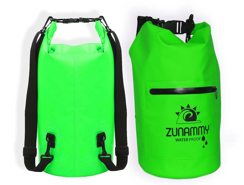 Waterproof Dry Bag with Pocket – 20L Durable Floating Bag for Kayaking, Hiking, Boating & Beach Adventures - Green image