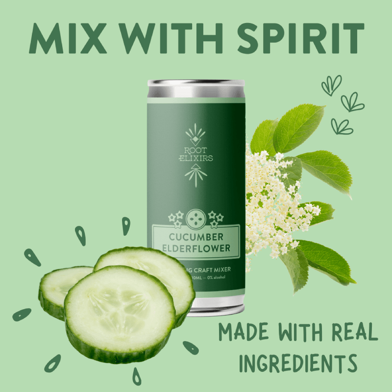 Mini Cucumber Elderflower Mixers (3) + Garnish image