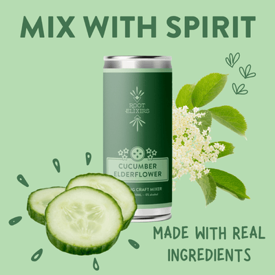 Mini Cucumber Elderflower Mixers (3) + Garnish