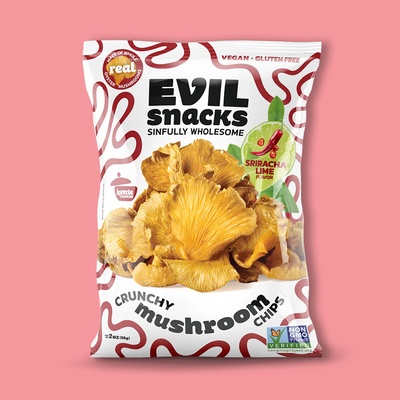 Crunchy Mushroom Chips Sriracha Lime Flavor 2 oz