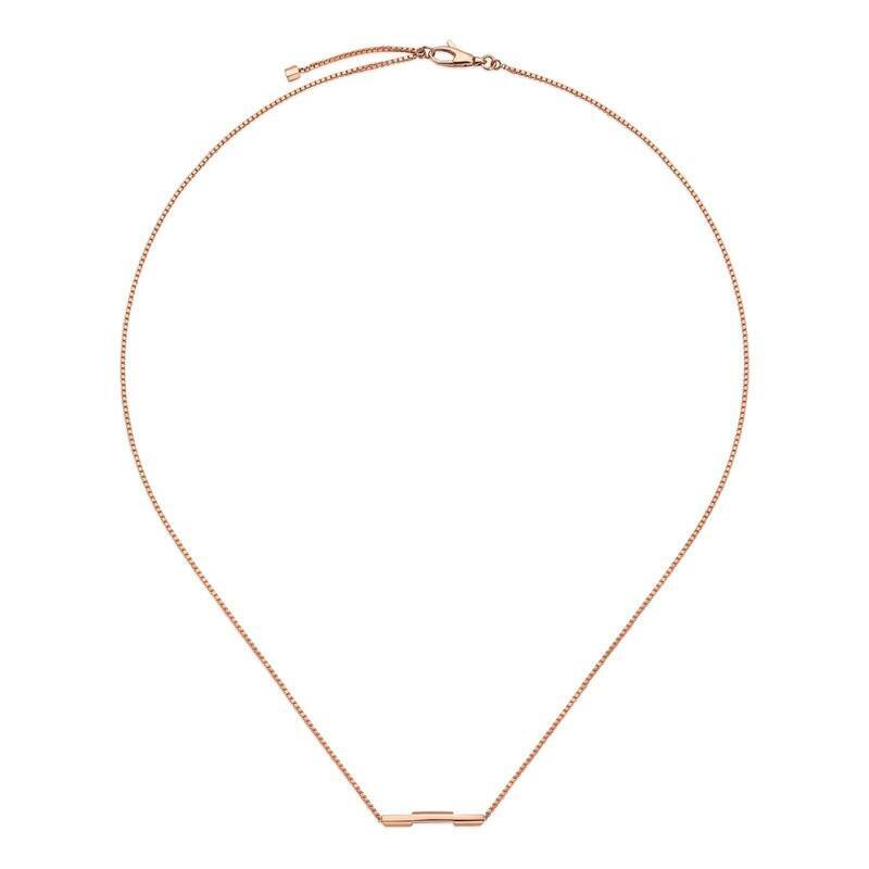 18K Rose gold Link to Love Bar Necklace image