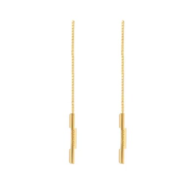 18K Yellow gold Link to Love Chain Earrings
