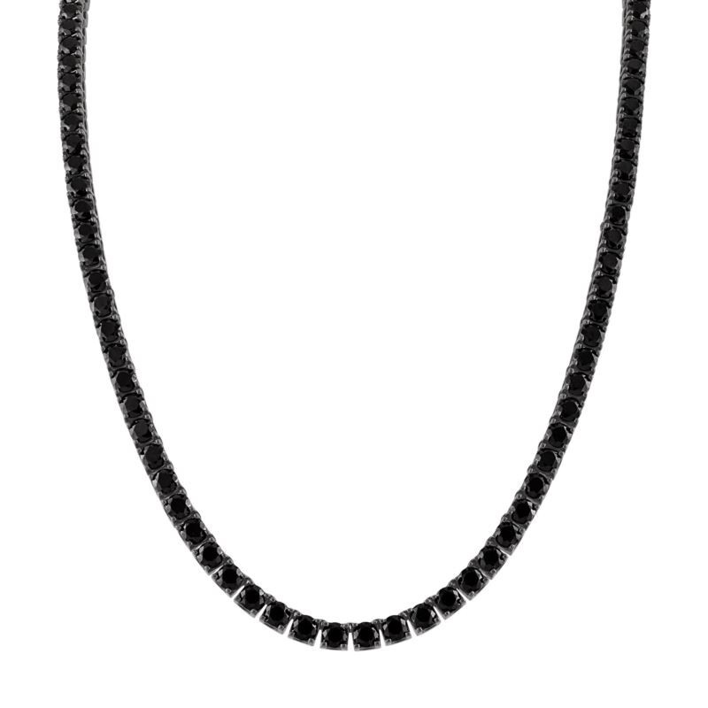 Icon Sterling Silver Tennis Necklace, Black Plated image