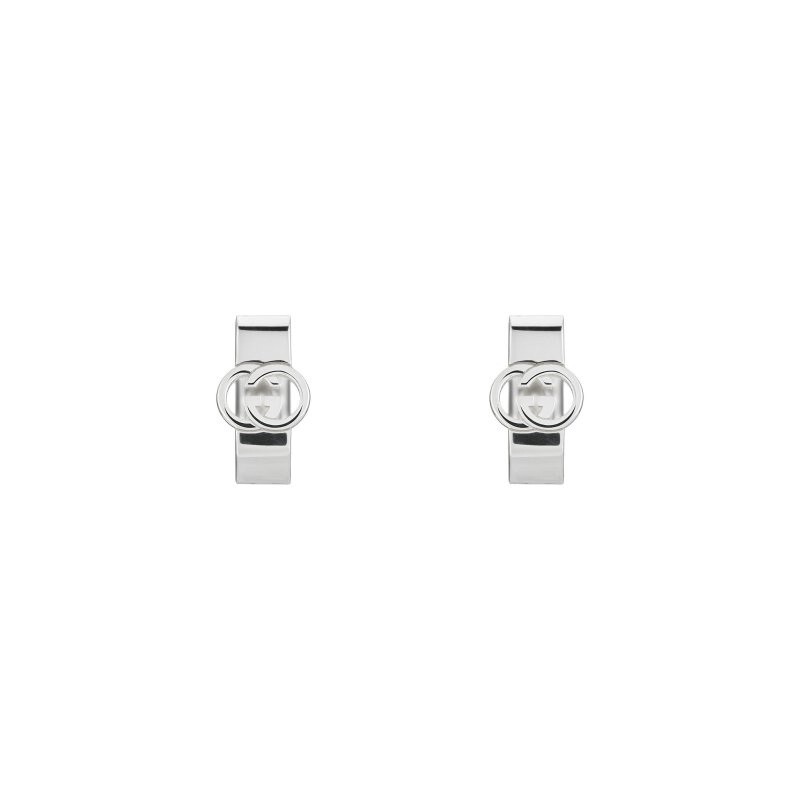INTERLOCKING EARRINGS 18MM SILVER image