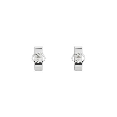 INTERLOCKING EARRINGS 18MM SILVER