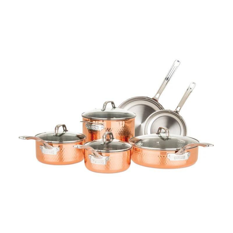 Hammered Copper Clad 10Pc Cookware Set image