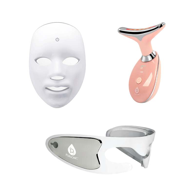 Pursonic Ultimate LED Rejuvenation Set: Face Mask, Eye Mask & 7-in-1 Light Therapy Device image