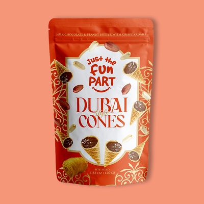 Dubai Cones - Milk Chocolate & Peanut Butter with Crispy Kadaifi 4.23 oz image