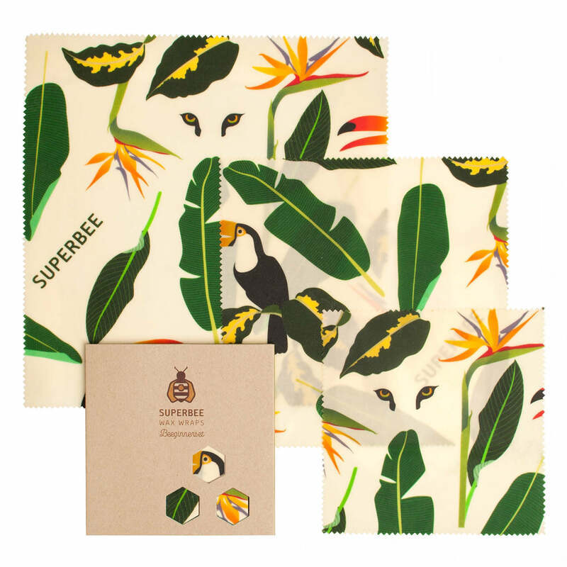 Beeswax Wraps “Beeginner” Set of 3 Sizes - Jungle image