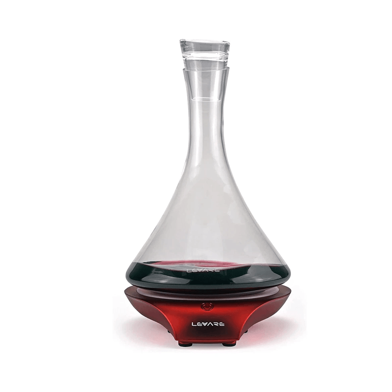 Aerating Wine Decanter and Swirling Base - Holiday Red image