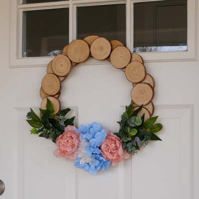Spring Wood Slice Wreath Kit image