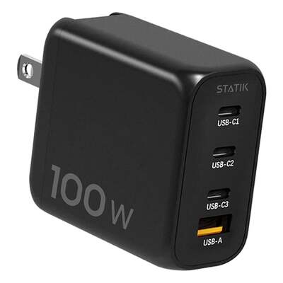100W GaN Power Adapter | 4 Ports Wall Charger | Universal & Compact image