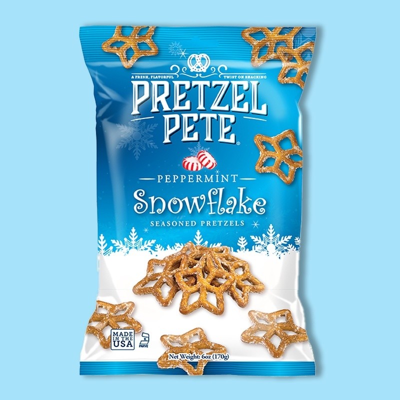 Peppermint Snowflake Pretzels 6 oz image