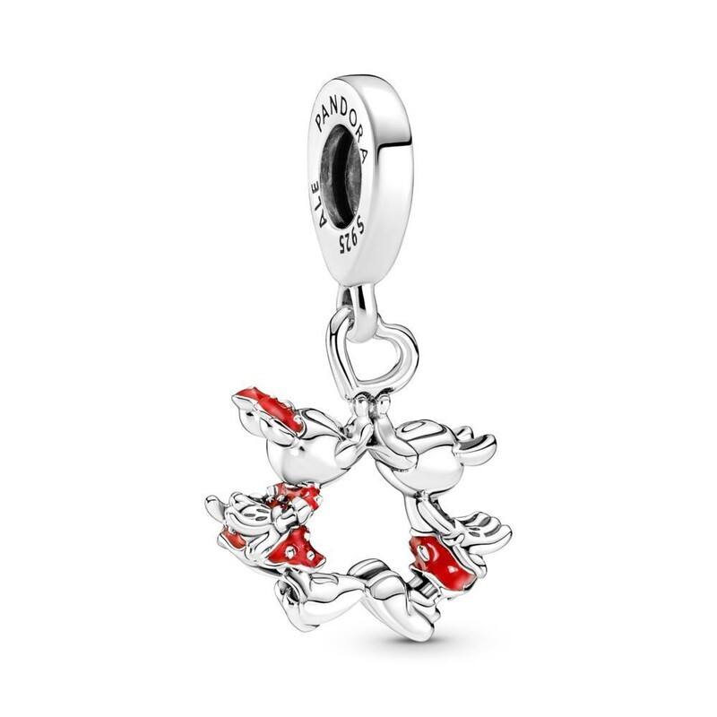 Mickey Mouse & Minnie Mouse Kissing Dangle Charm image