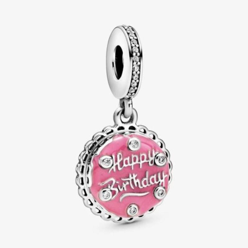Pink Birthday Cake Dangle Charm image