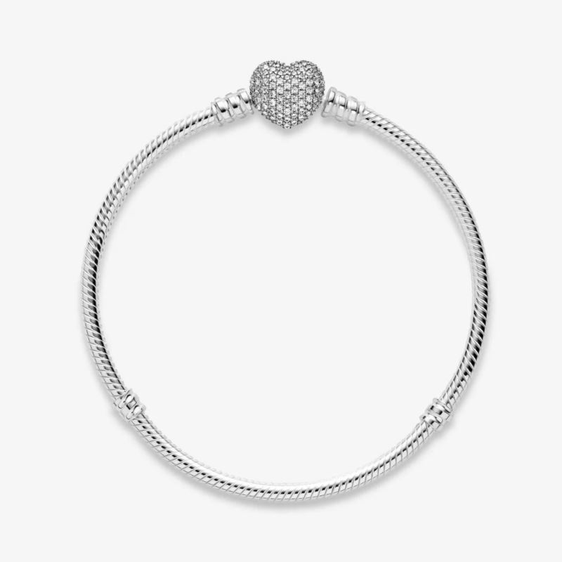 Moments Sparkling Heart Clasp Bracelet - (Size 7.5) image