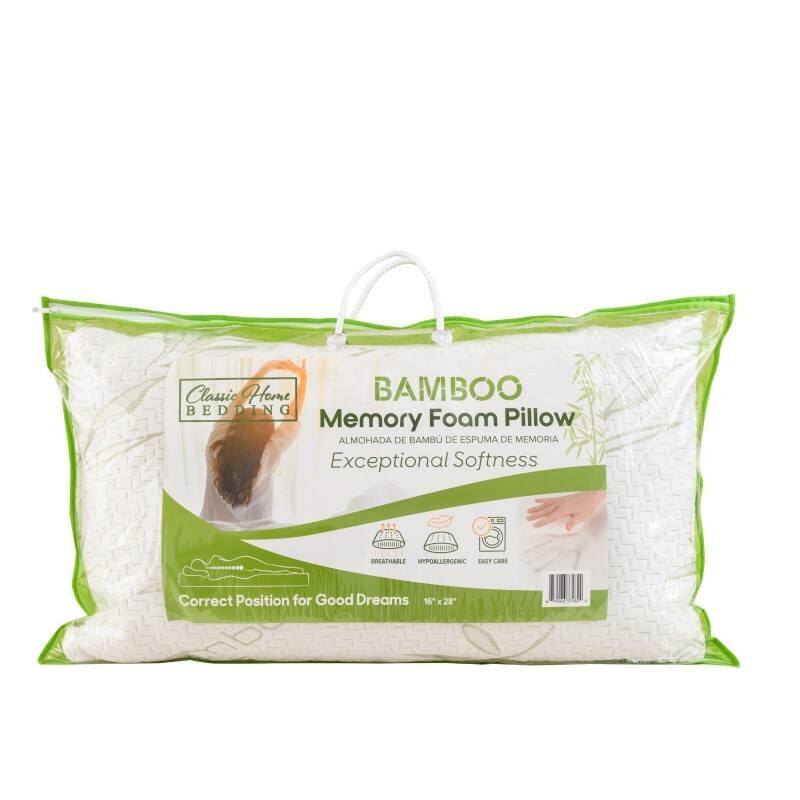 Bamboo Memory Foam Bed Pillow - (36x19) image