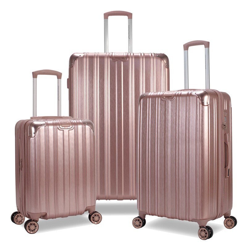 American Green Travel Melrose S 3 piece TSA Anti-Theft Luggage Set Rose Gold image