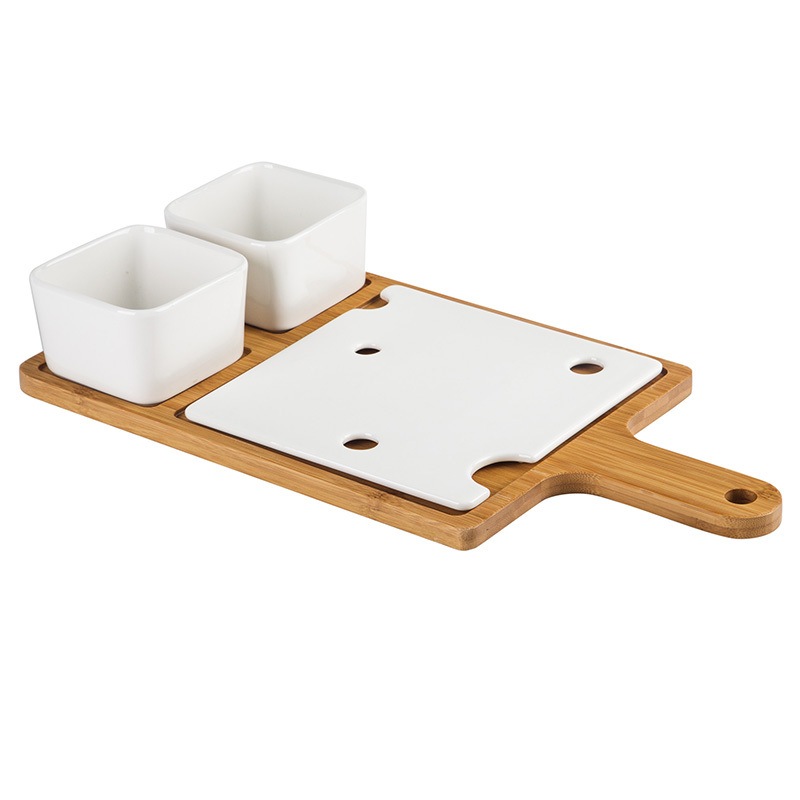 Bamboo Wood Tray and Bowls image
