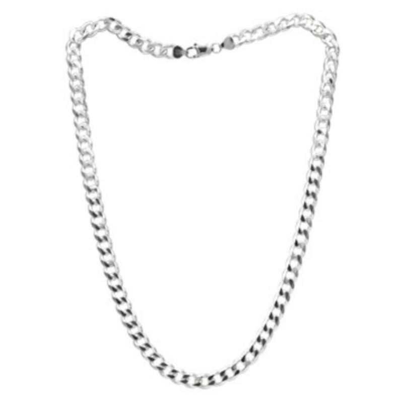Gents Sterling Silver Curb Link Necklace - (22 - Inch) - (8mm) image