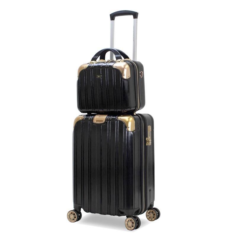 Prima USA Melrose S 2 piece TSA Anti-Theft Carry-On Cosmetic Set Black/Gold image