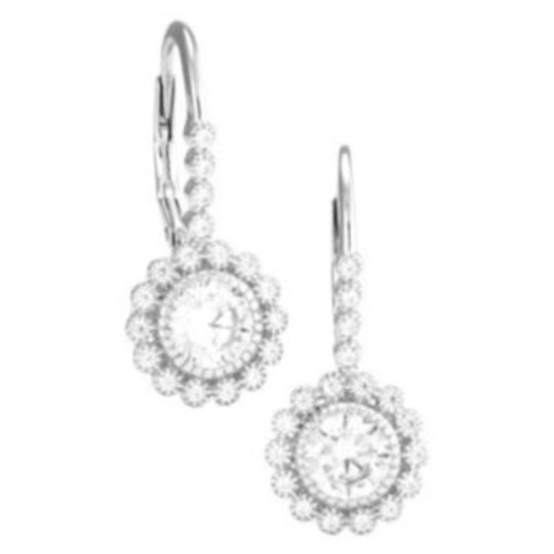 Retro Filagre Flower Earrings in Sterling Silver with 1.00 ct cz Centers image