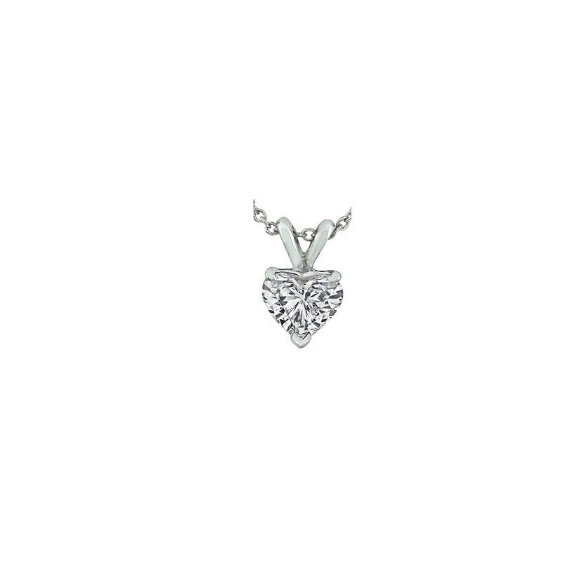 Sterling Silver "Dream Necklace" with Heart Shape cut Cubic Zirconia-2.00 ct image