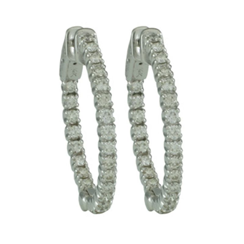 Sterling Silver with Cubic Zirconia Hoop Earrings image