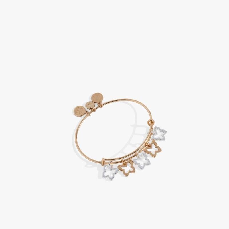 Butterfly Multi-Charm Bangle - Two Tone image