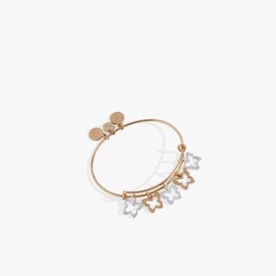 Butterfly Multi-Charm Bangle - Two Tone
