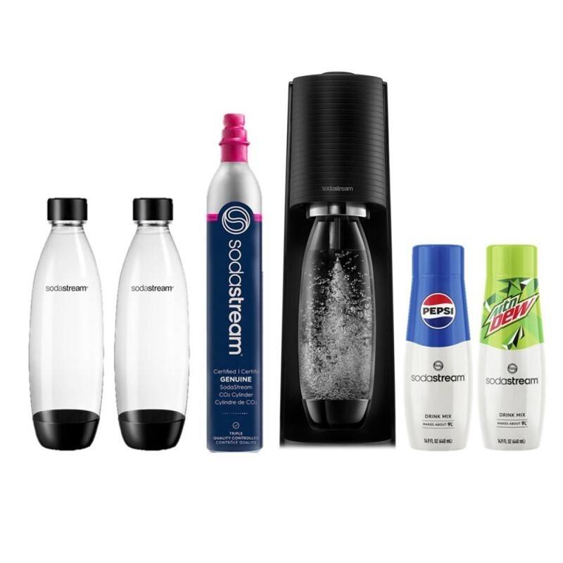 Terra Bundle Kit With The Terra machine 1 CO2 2 Carbonation Bottles And 2  Syrups - Black image