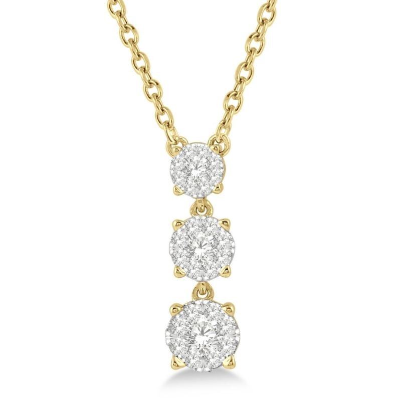 Three Cluster Diamond Necklace image