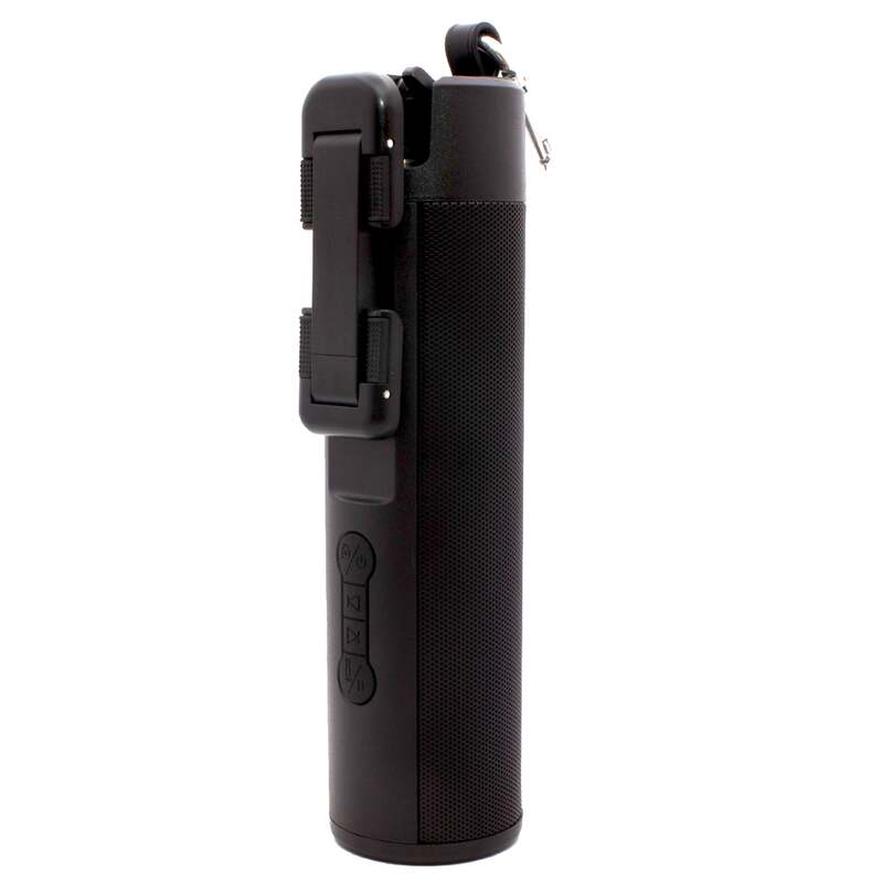 4-in-1 Gadget Capsule with Wireless Speaker,Powerbank, Selfie Stick, Flashlight - Black image