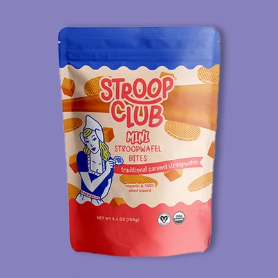 ​Traditional Caramel Plant-Based and Organic Mini Stroopwafel pouch 5.3 oz image