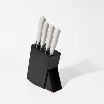 Eco-Cut 5-Piece Knife Block Set, Grey