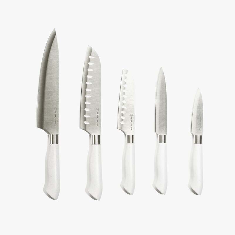 EcoCut 10 Piece Kitchen Knife Set With Blade Guards, Grey image