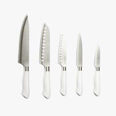 EcoCut 10 Piece Kitchen Knife Set With Blade Guards, Grey