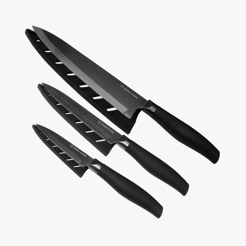 Titan 3-Piece Kitchen Knife Set - Black image