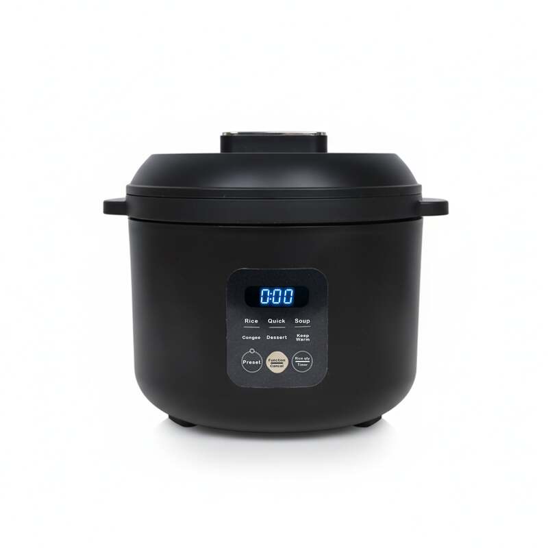 QuickBite1™ Smart Ceramic Rice Cooker – 1.6L Multifunctional Microcomputer Cooker - Black image