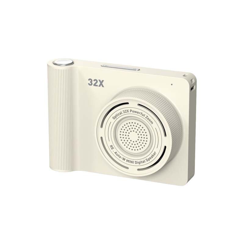 Camera-Style Mini Portable Wireless Speaker – Compact Retro Design White image