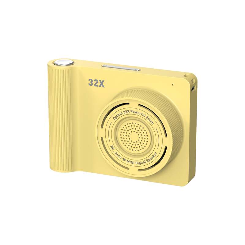 Camera-Style Mini Portable Wireless Speaker – Compact Retro Design Yellow image