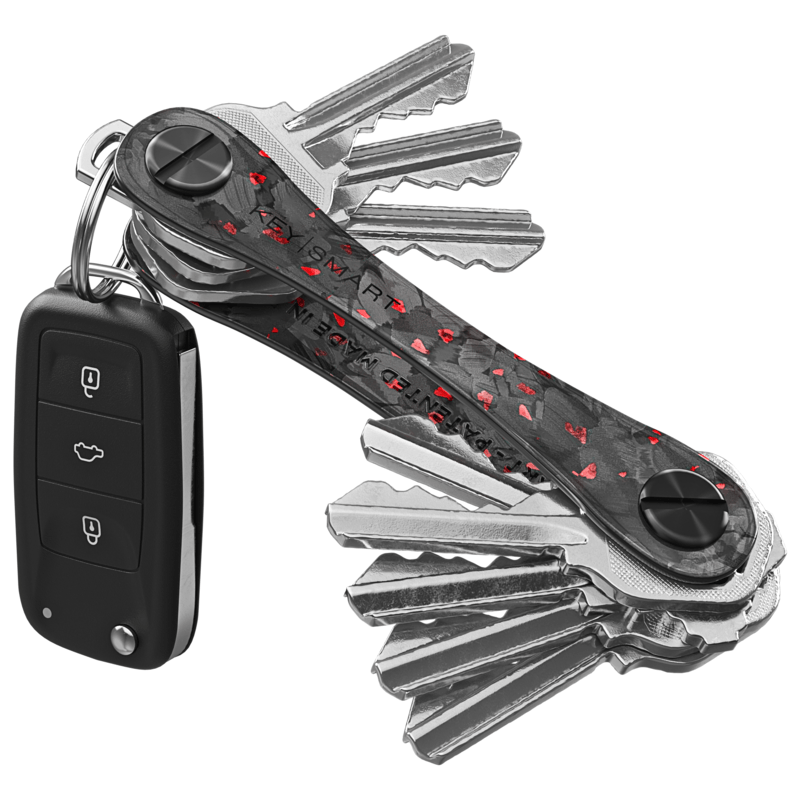 KeySmart® Red Forged Carbon  | Original Compact Key Organizer | Holds Up To 14 Keys image