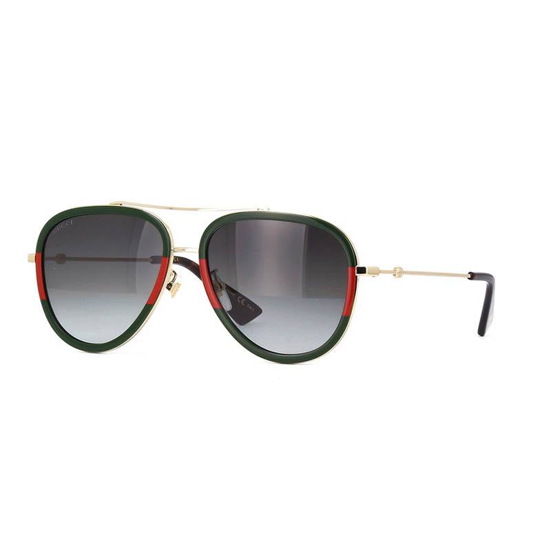 Ladies Aviator Sunglasses - (Gold and Green) image