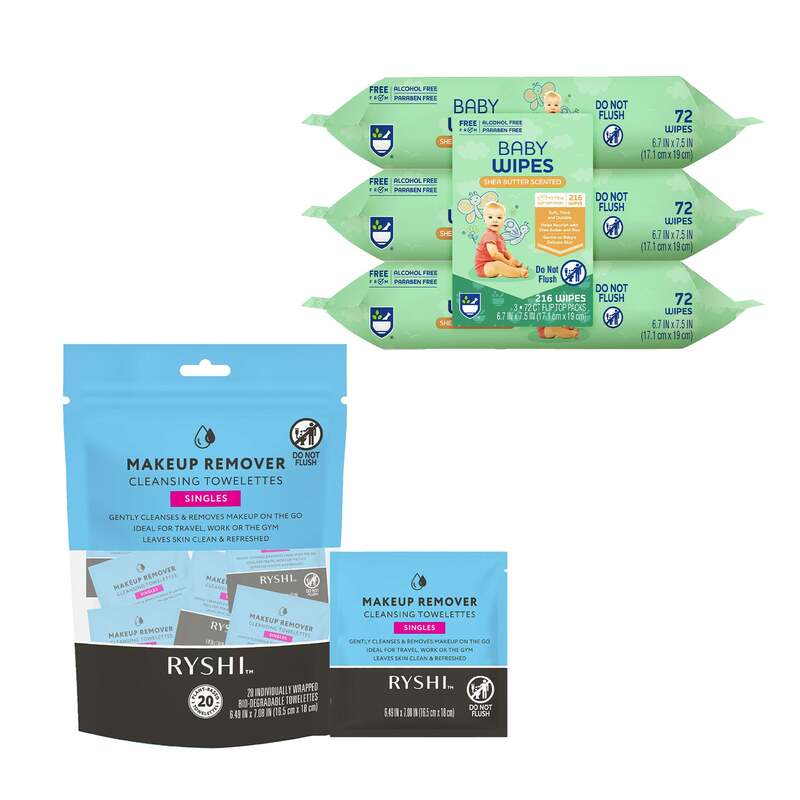 Everyday Care & Clean Bundle: Baby Wipes with Aloe + Makeup Remover Cleansing Towelettes image