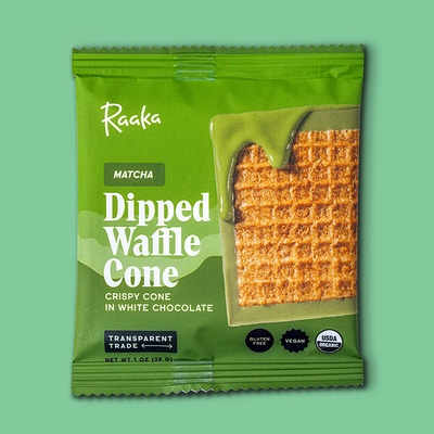 Matcha White Chocolate Dipped Waffle Cone Bar 1 oz