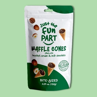 Hazelnut Cream & Milk Chocolate Filled Mini Waffle Cones 4.23 oz  image