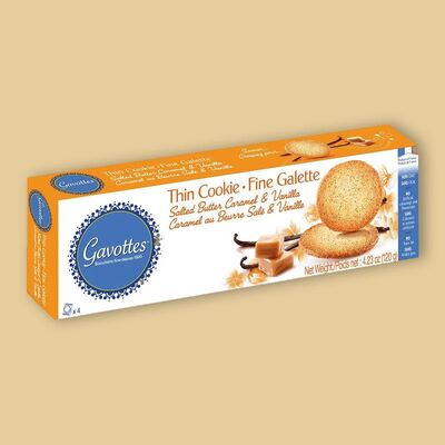 French Salted Caramel and Vanilla Thin Butter Cookies 4.23 oz image
