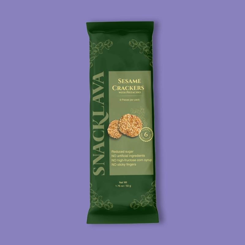 Sesame Crackers Pistachio Snacklava® 1.76 oz image