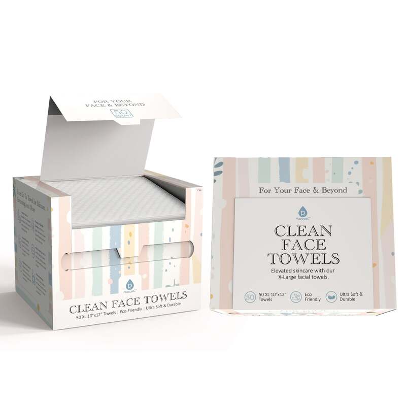 Clean Facial Towels – XL Biodegradable Towels for Sensitive Skin image