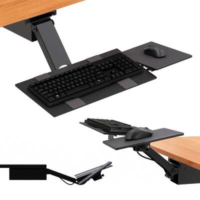 Adjustable Under-Desk Keyboard Tray with Mouse pad - Extended Range  image